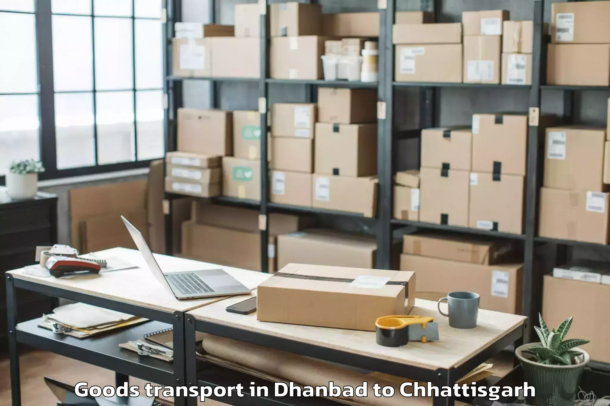 Expert Dhanbad to City Center Mall Raipur Goods Transport